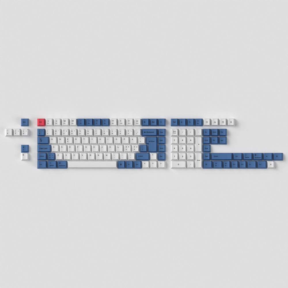 ISO Cherry Profile Dye-Sub PBT Komplettset Tastenkappen-Set – Modernes Blau