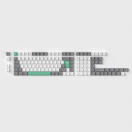 ISO Cherry Profile Dye-Sub PBT Komplettset Tastenkappen-Set – Grau, Weiß, Mint