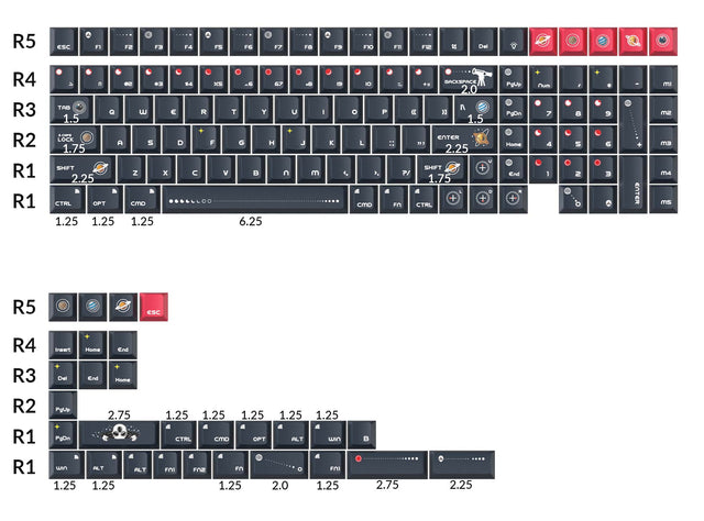 Cosmic Galaxy - Cherry Profil Dye-Sub PBT Volltastensatz