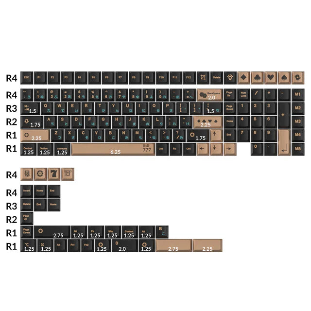 Golden Casino - Cherry Profil Dye-Sub PBT Volltastensatz