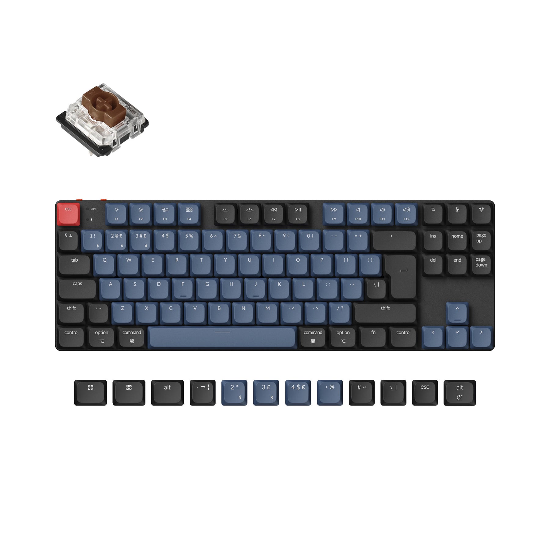 Keychron K1 Pro QMK/VIA Wireless Custom Mechanical Keyboard ISO Layout Collection