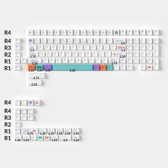 Pixel Sunset - Cherry Profil Dye-Sub PBT Volltastensatz