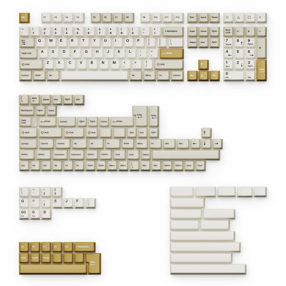 Cherry Profile Double-Shot PBT Full Set Keycaps Camel Overview