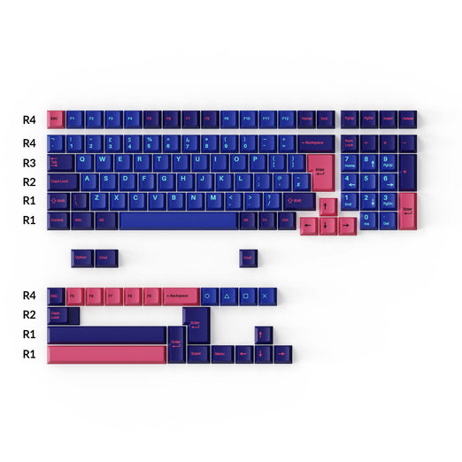 Cherry Profile Double-Shot PBT Full Set Keycaps Player UK ISO Layout