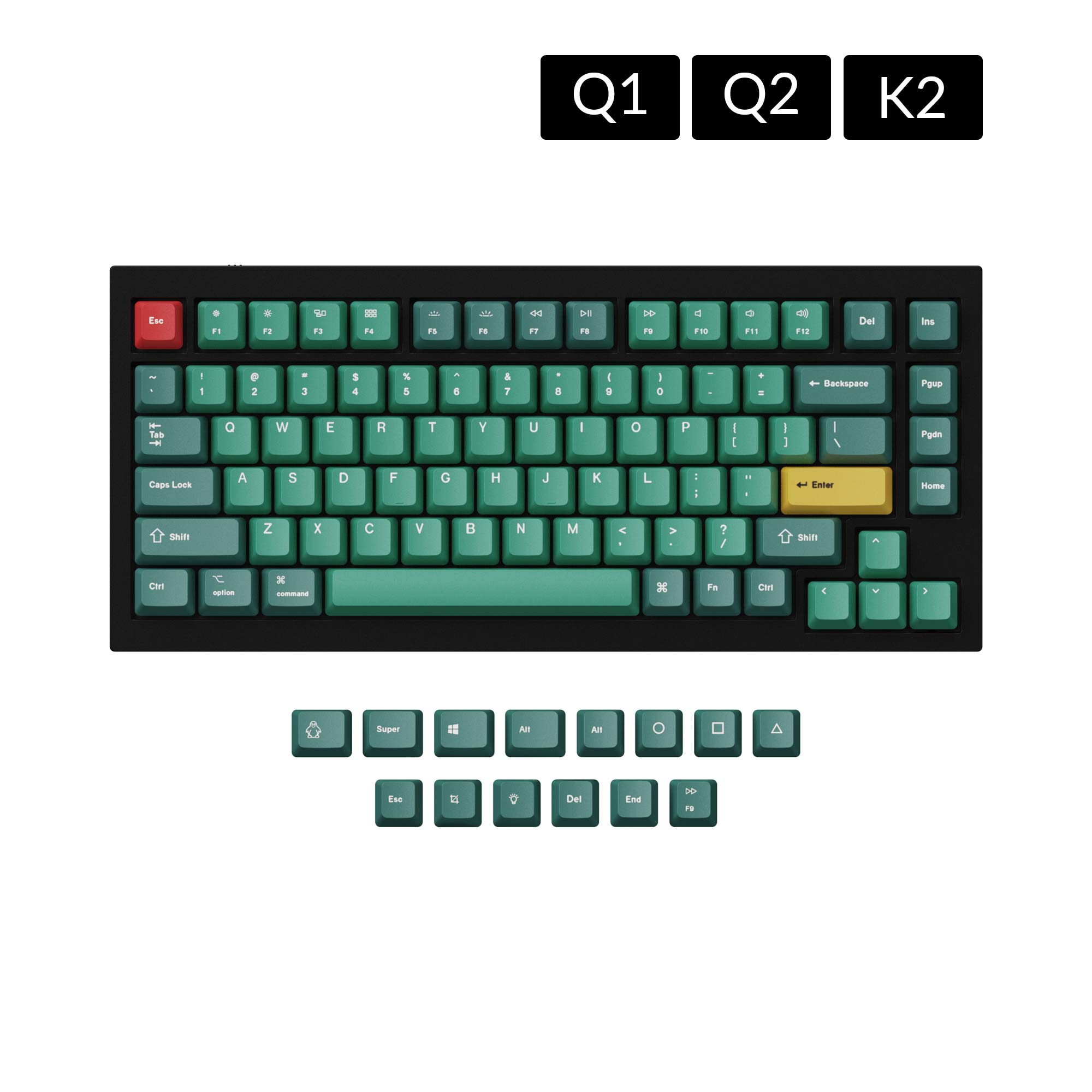 OEM Dye-Sub PBT Keycap Set - Forest