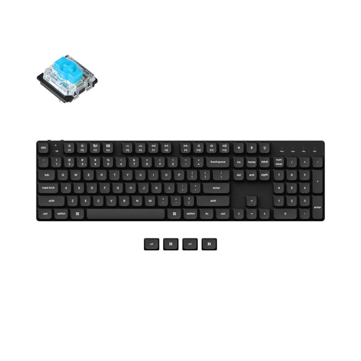 Keychron K5 SE Ultra Slim Low Profile Wireless Mechanical Keyboard For Mac Windows White Backlight Low Profile Double Shot PBT LSA Black Keycap Gateron Mechanical Switch Blue