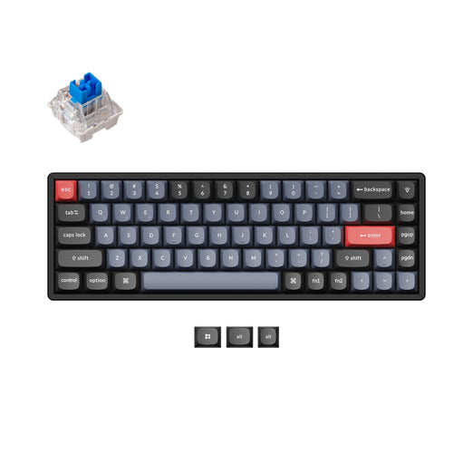 Keychron K6 Pro QMK/VIA Wireless Custom Mechanical Keyboard with 65% layout aluminum frame for Mac Windows Linux with Keychron K Pro mechanical switch blue