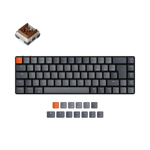 Keychron K7 ultra slim compact wireless mechanical keyboard for Mac Windows low profile Optical brown switch white backlight UK ISO layout