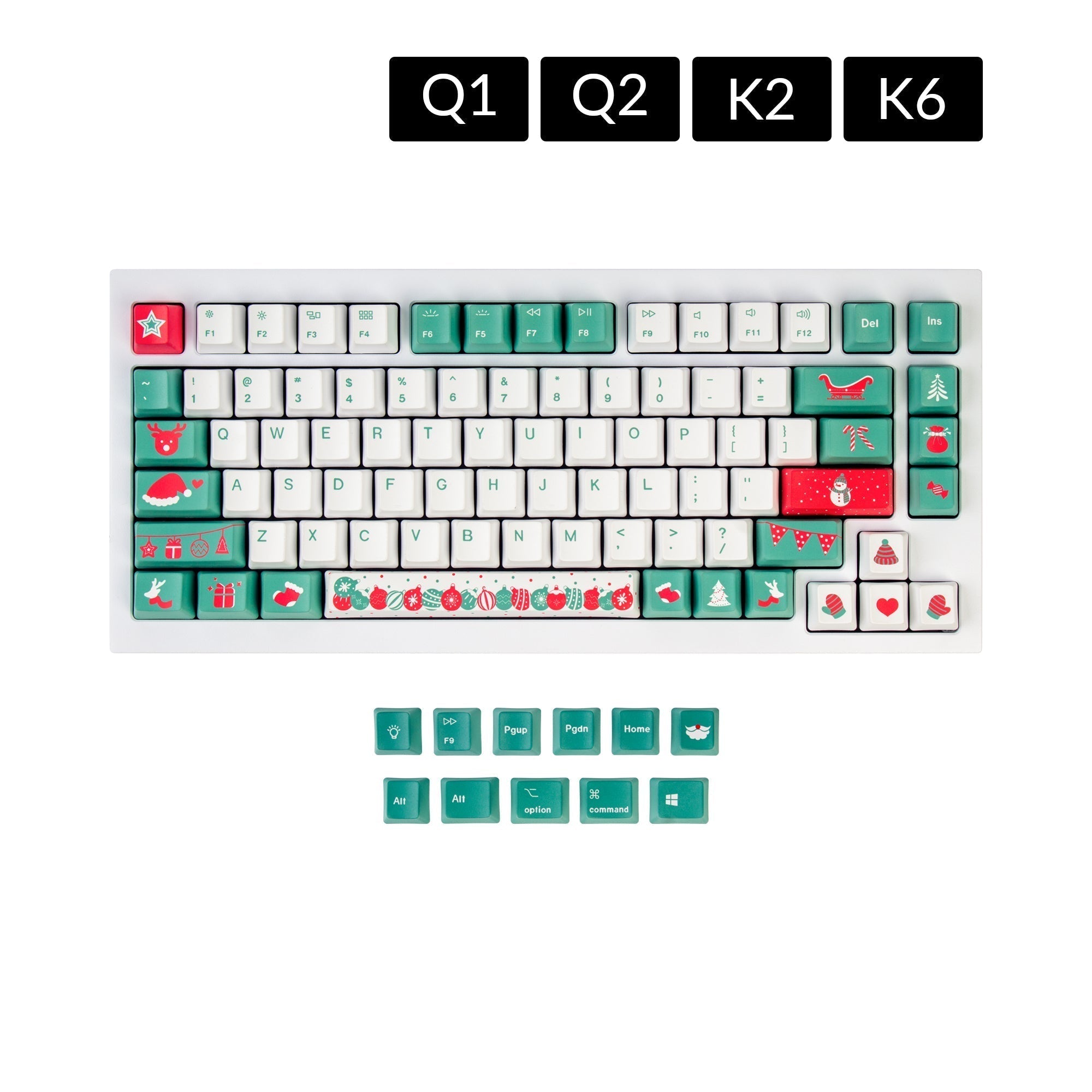 OEM Dye-Sub PBT Keycap-Set - Weihnachtsbaum