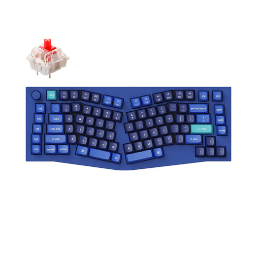 Keychron Q10 QMK/VIA custom mechanical keyboard 75% layout Alice layout knob version full aluminum blue frame B for Mac Windows Linux Gateron G Pro switch red