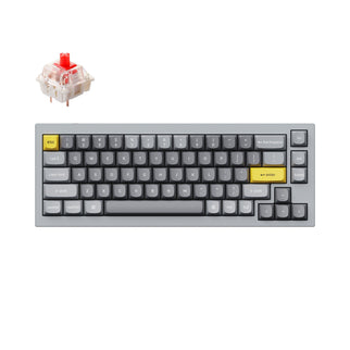 Keychron Q2 QMK VIA custom mechanical keyboard 65 percent layout full aluminum grey frame for Mac Windows iOS RGB backlight with hot swappable Gateron G Pro switch red