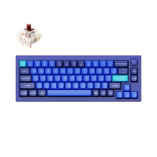 Keychron Q2 QMK VIA custom mechanical keyboard 65 percent layout full aluminum blue frame knob for Mac Windows iOS RGB backlight with hot swappable Gateron G Pro switch brown