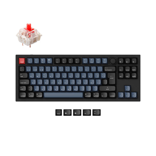 Keychron Q3 QMK VIA Custom Mechanical Keyboard Tenkeyless Full Aluminum Black Frame Knob Spanish ISO Layout For Mac Windows Hot Swappable Gateron G Pro Red