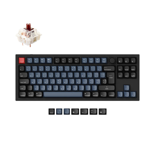 Keychron Q3 QMK VIA Custom Mechanical Keyboard Tenkeyless Full Aluminum Black Frame Knob Swiss ISO Layout For Mac Windows Hot Swappable Gateron G Pro Brown