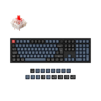 Keychron Q6 QMK VIA custom mechanical keyboard full size aluminum black frame knob German ISO DE layout for Mac Windows Hot Swappable Gateron G Pro Red                                                   