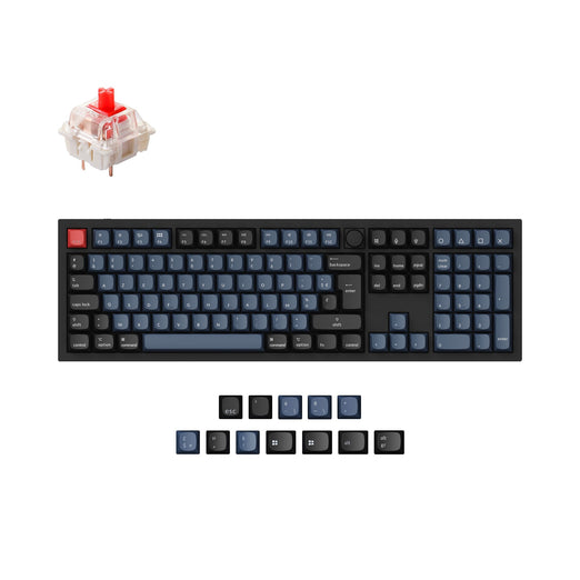 Keychron Q6 QMK VIA custom mechanical keyboard full size aluminum black frame knob French ISO layout for Mac Windows Hot Swappable Gateron G Pro Red