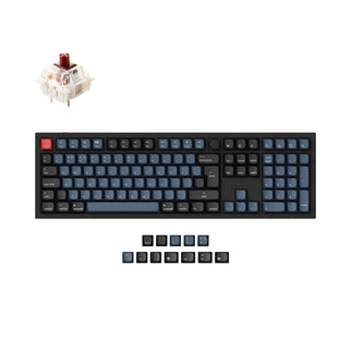 Keychron Q6 QMK VIA custom mechanical keyboard full size aluminum black frame knob ISO UK layout for Mac Windows Hot Swappable Gateron G Pro Brown