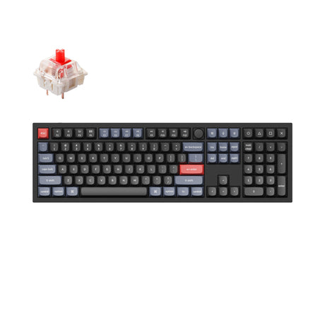 Keychron Q6 QMK VIA custom mechanical keyboard full size 100 percent layout full aluminum black frame B knob for Mac Windows RGB backlight with hot swappable Gateron G Pro switch red