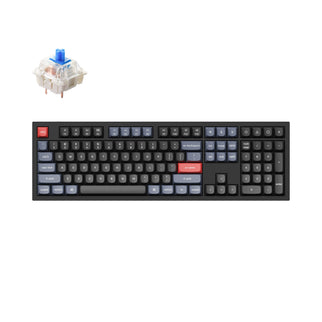 Keychron Q6 QMK VIA custom mechanical keyboard full size 100 percent layout full aluminum black frame for Mac Windows RGB backlight with hot swappable Gateron G Pro switch blue