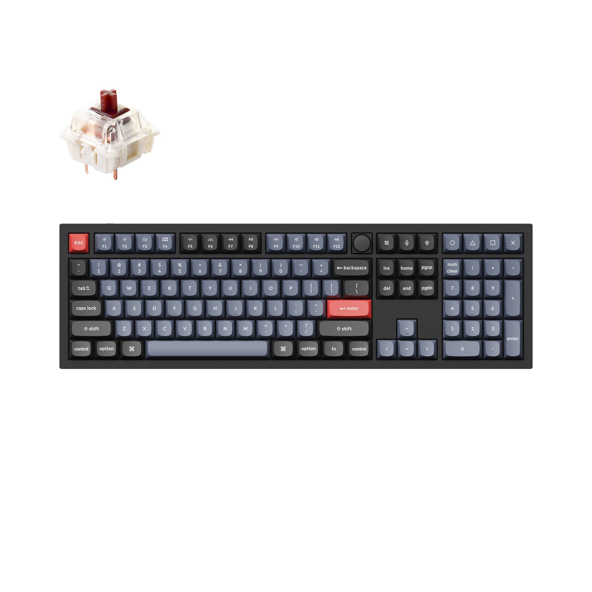 Keychron Q6 QMK VIA custom mechanical keyboard full size 100 percent layout full aluminum black frame knob for Mac Windows RGB backlight with hot swappable Gateron G Pro switch brown