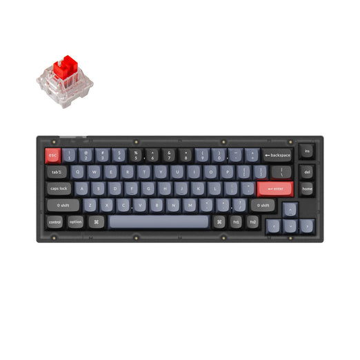 Keychron V2 Custom Mechanical Keyboard frosted black 65 percent layout with Keychron K Pro switch red