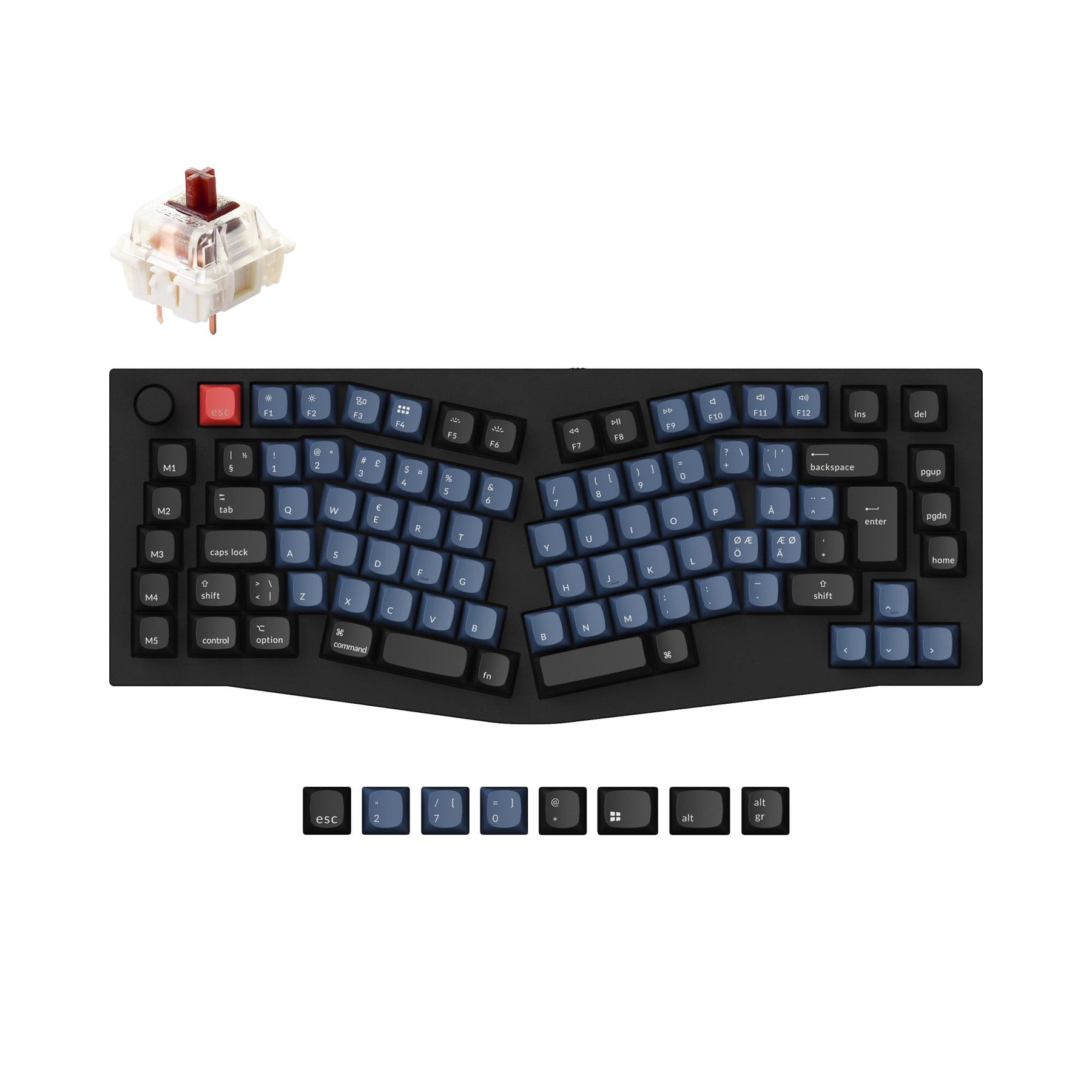 Keychron Q10 (Alice Layout) QMK Custom Mechanical Keyboard ISO Layout Collection