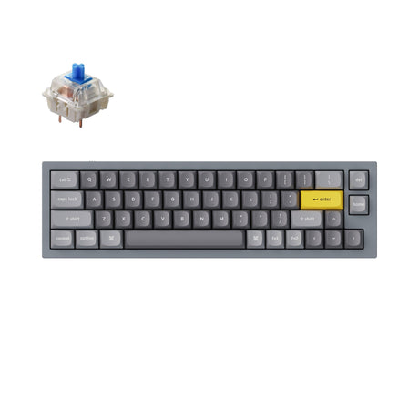 Keychron Q9 QMK/VIA custom mechanical keyboard 40 percent layout full aluminum body for Mac Windows Linux fully assembled grey frame with Gateron G Pro switch blue