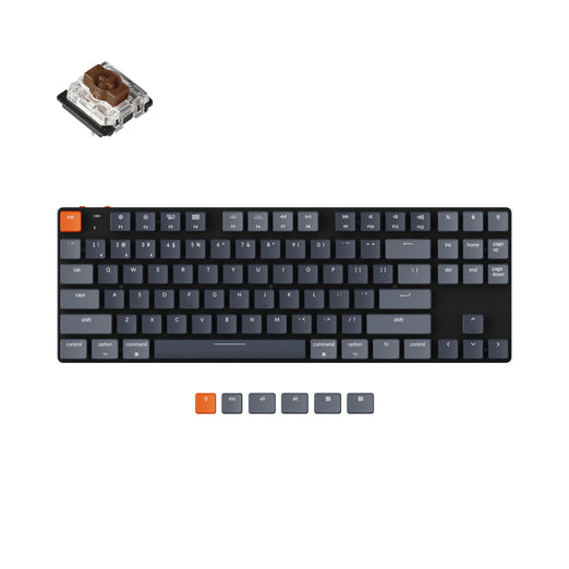 keychron k1 se ultra slim wireless mechanical keyboard low profile gateron switch brown rgb backlight for mac windows