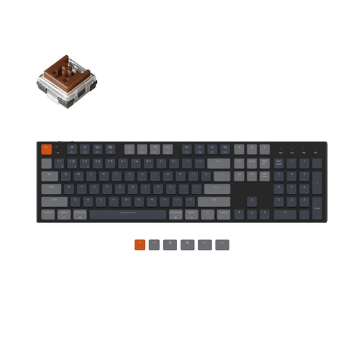 keychron k5 wired wireless low profile mechanical keyboard rgb backlight gateron optical switch brown mac and windows