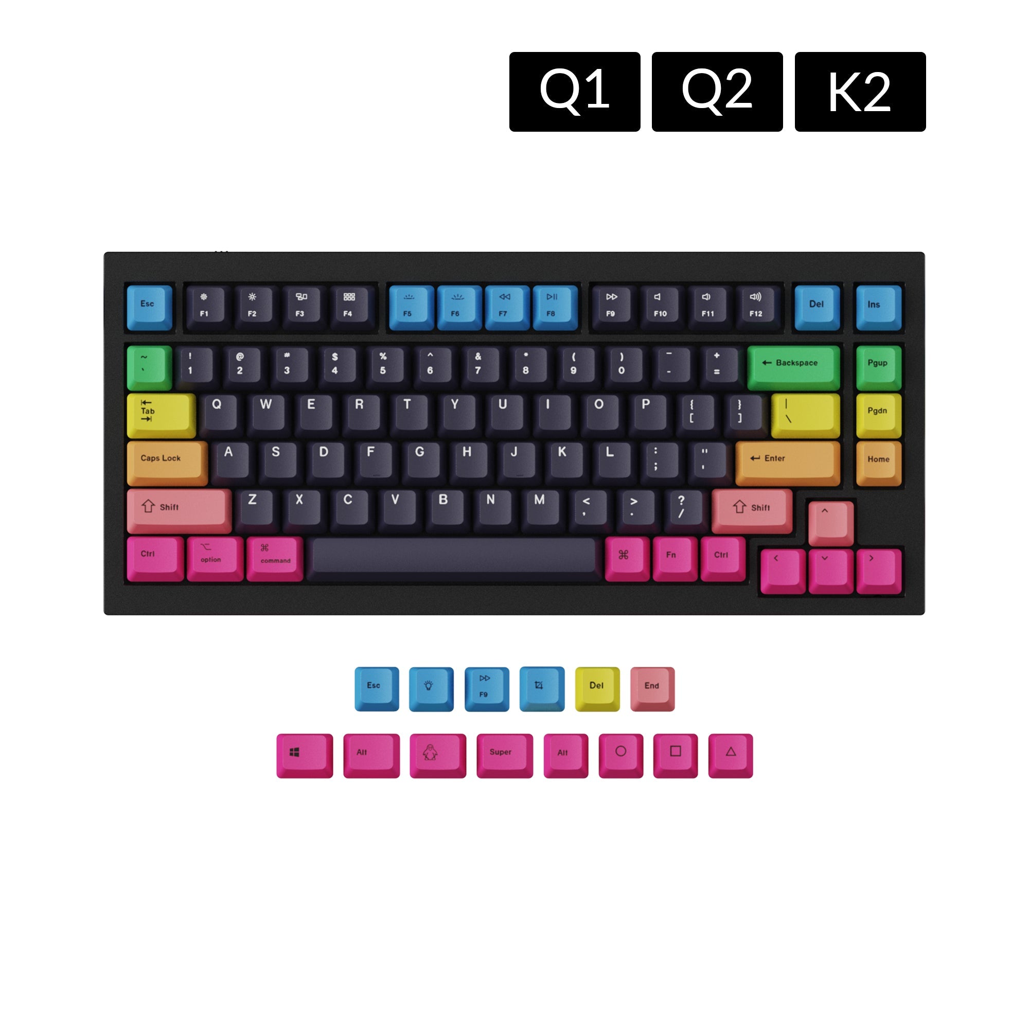 OEM Dye-Sub PBT Tastenkappen-Set - Regenbogen